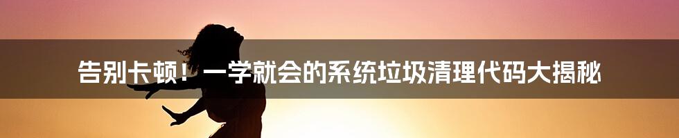 告别卡顿!一学就会的系统垃圾清理代码大揭秘
