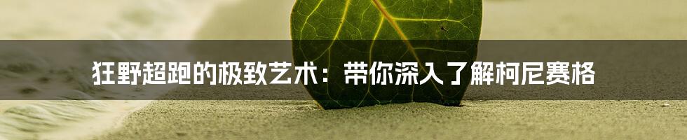 狂野超跑的极致艺术:带你深入了解柯尼赛格