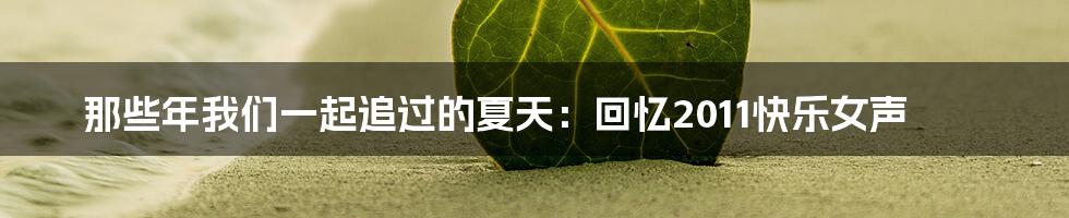 那些年我们一起追过的夏天:回忆2011快乐女声