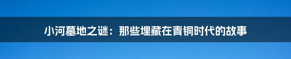 小河墓地之谜:那些埋藏在青铜时代的故事