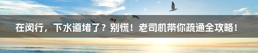 在闵行,下水道堵了?别慌!老司机带你疏通全攻略!