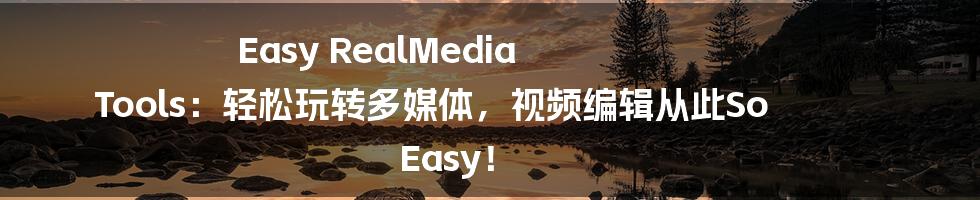 Easy RealMedia Tools：轻松玩转多媒体，视频编辑从此So Easy！