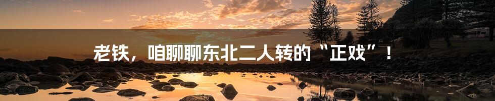 老铁，咱聊聊东北二人转的“正戏”！