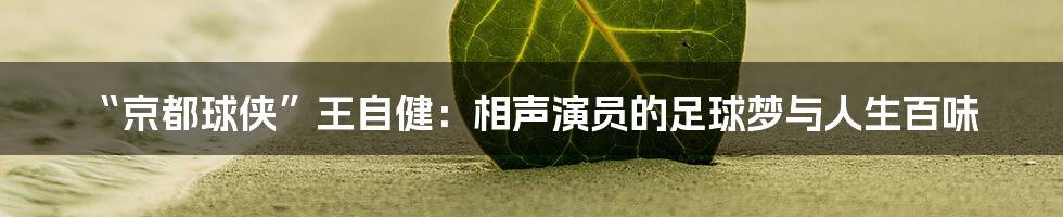 “京都球侠”王自健:相声演员的足球梦与人生百味