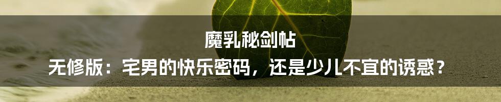 魔乳秘剑帖 无修版:宅男的快乐密码,还是少儿不宜的诱惑?