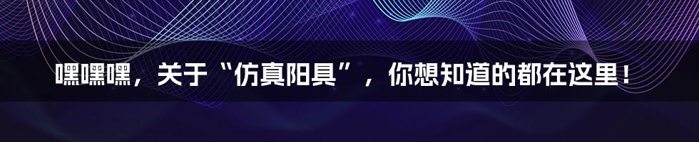 嘿嘿嘿,关于“仿真阳具”,你想知道的都在这里!