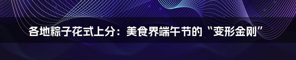 各地粽子花式上分:美食界端午节的“变形金刚”