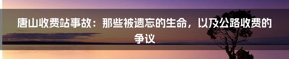 唐山收费站事故:那些被遗忘的生命,以及公路收费的争议