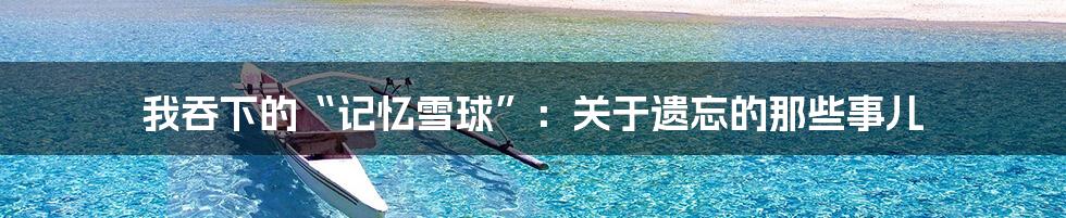 我吞下的“记忆雪球”：关于遗忘的那些事儿