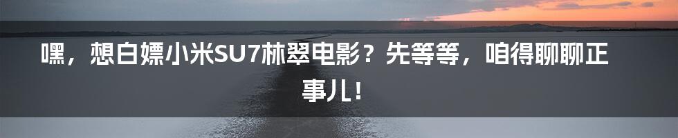嘿,想白嫖小米SU7林翠电影?先等等,咱得聊聊正事儿!