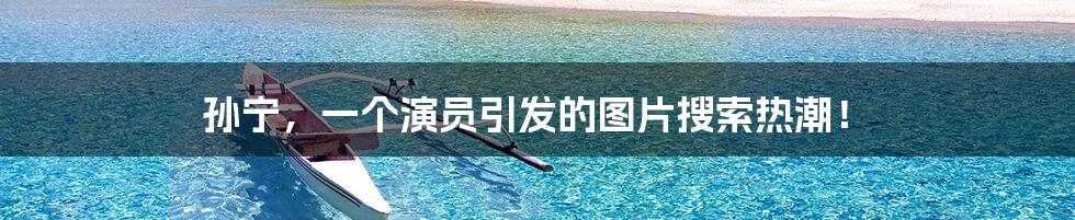 孙宁,一个演员引发的图片搜索热潮!
