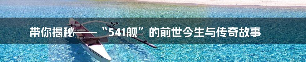 带你揭秘——“541舰”的前世今生与传奇故事