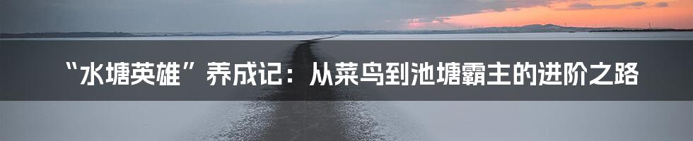 “水塘英雄”养成记:从菜鸟到池塘霸主的进阶之路