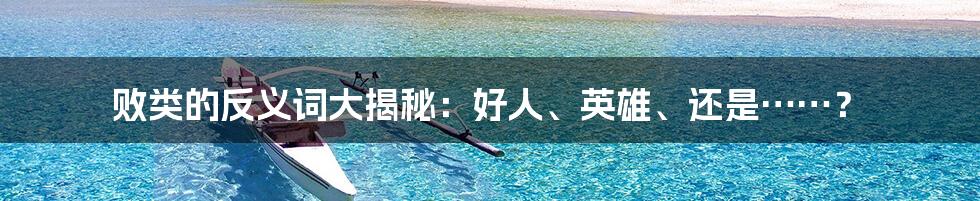 败类的反义词大揭秘：好人、英雄、还是……？