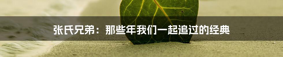 张氏兄弟:那些年我们一起追过的经典