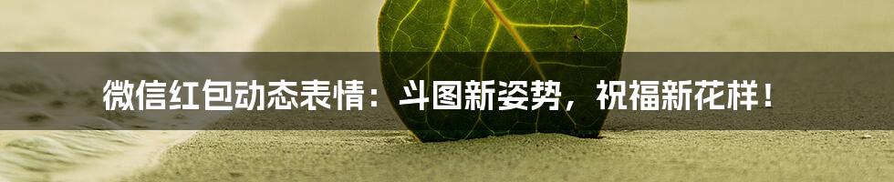 微信红包动态表情:斗图新姿势,祝福新花样!