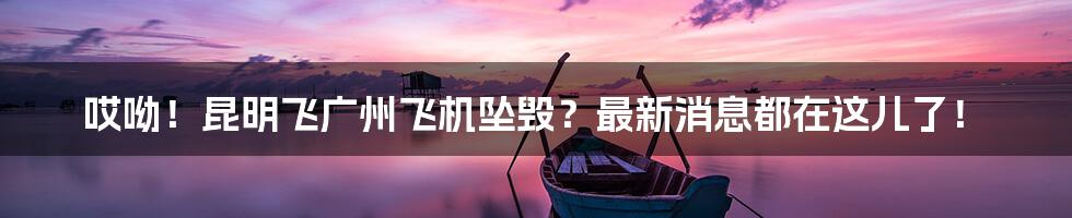 哎呦!昆明飞广州飞机坠毁?最新消息都在这儿了!