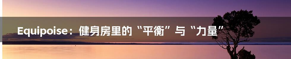 Equipoise:健身房里的“平衡”与“力量”