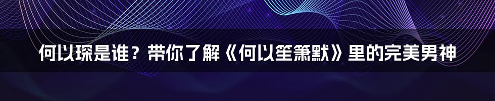 何以琛是谁？带你了解《何以笙箫默》里的完美男神