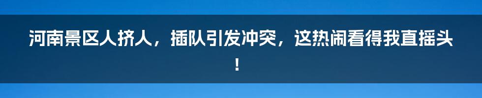 河南景区人挤人,插队引发冲突,这热闹看得我直摇头!