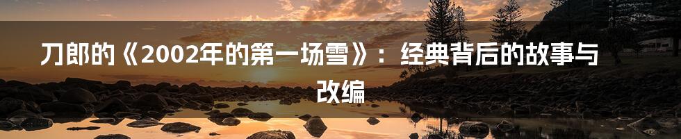 刀郎的《2002年的第一场雪》:经典背后的故事与改编