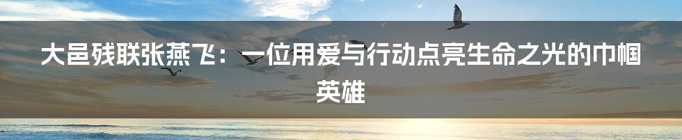 大邑残联张燕飞:一位用爱与行动点亮生命之光的巾帼英雄