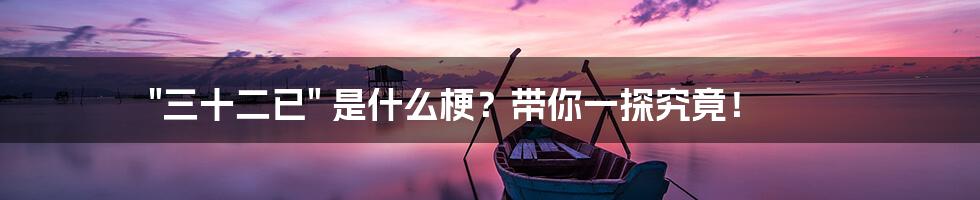 "三十二已" 是什么梗?带你一探究竟!