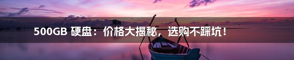 500GB 硬盘:价格大揭秘,选购不踩坑!