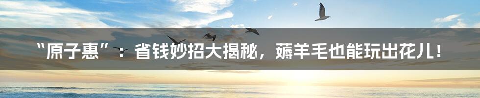 “原子惠”:省钱妙招大揭秘,薅羊毛也能玩出花儿!