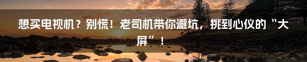 想买电视机?别慌!老司机带你避坑,挑到心仪的“大屏”!