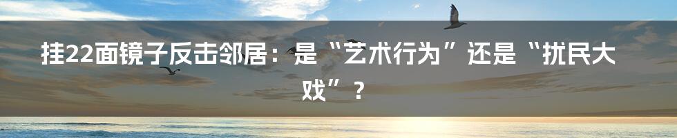 挂22面镜子反击邻居:是“艺术行为”还是“扰民大戏”?