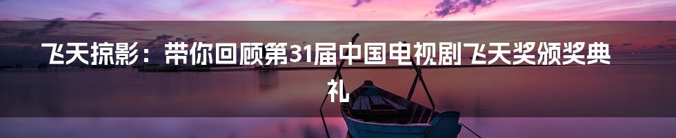 飞天掠影：带你回顾第31届中国电视剧飞天奖颁奖典礼