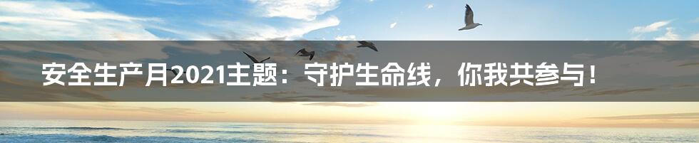 安全生产月2021主题:守护生命线,你我共参与!