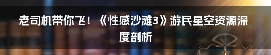 老司机带你飞!《性感沙滩3》游民星空资源深度剖析