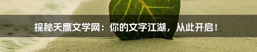 探秘天鹰文学网:你的文字江湖,从此开启!