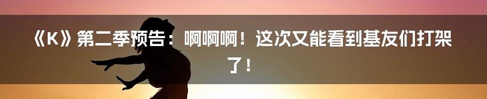 《K》第二季预告:啊啊啊!这次又能看到基友们打架了!