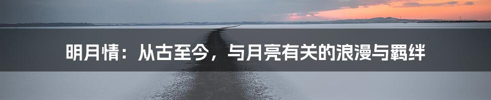 明月情:从古至今,与月亮有关的浪漫与羁绊