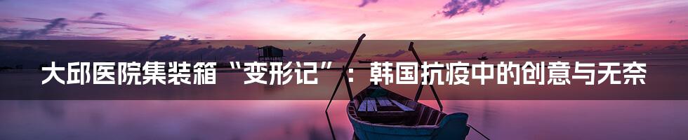 大邱医院集装箱“变形记”:韩国抗疫中的创意与无奈