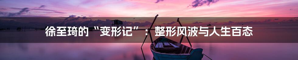 徐至琦的“变形记”:整形风波与人生百态
