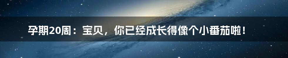 孕期20周:宝贝,你已经成长得像个小番茄啦!