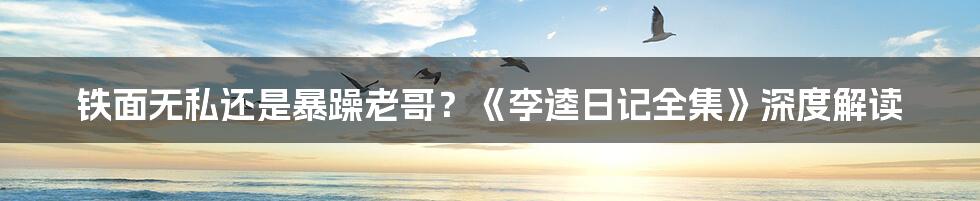 铁面无私还是暴躁老哥?《李逵日记全集》深度解读