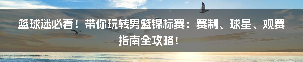 篮球迷必看!带你玩转男篮锦标赛:赛制、球星、观赛指南全攻略!