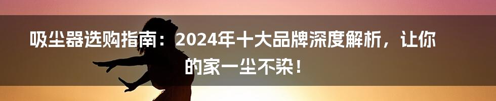 吸尘器选购指南：2024年十大品牌深度解析，让你的家一尘不染！