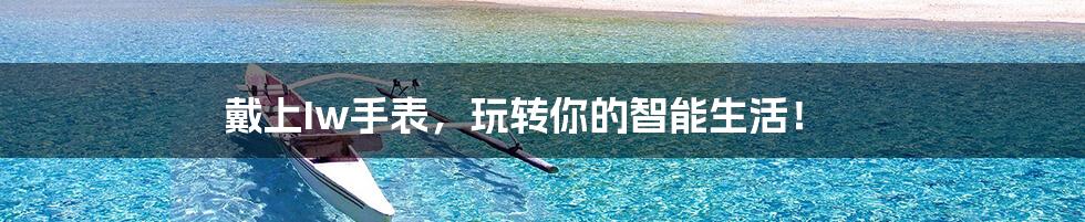 戴上Iw手表,玩转你的智能生活!