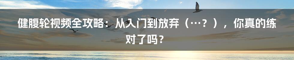 健腹轮视频全攻略:从入门到放弃(…?),你真的练对了吗?