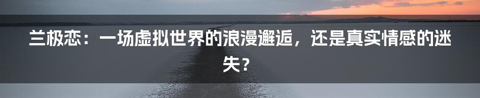兰极恋:一场虚拟世界的浪漫邂逅,还是真实情感的迷失?