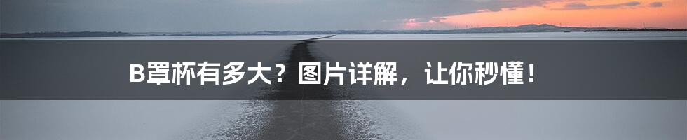 B罩杯有多大?图片详解,让你秒懂!