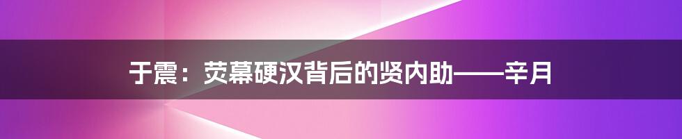 于震：荧幕硬汉背后的贤内助——辛月