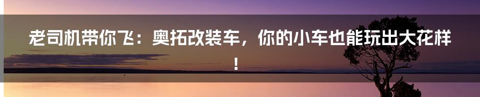 老司机带你飞:奥拓改装车,你的小车也能玩出大花样!