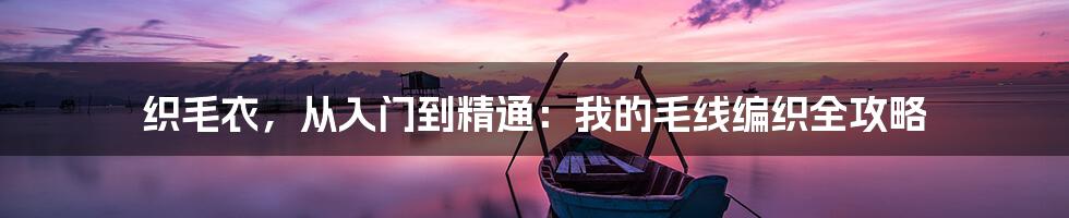 织毛衣,从入门到精通:我的毛线编织全攻略
